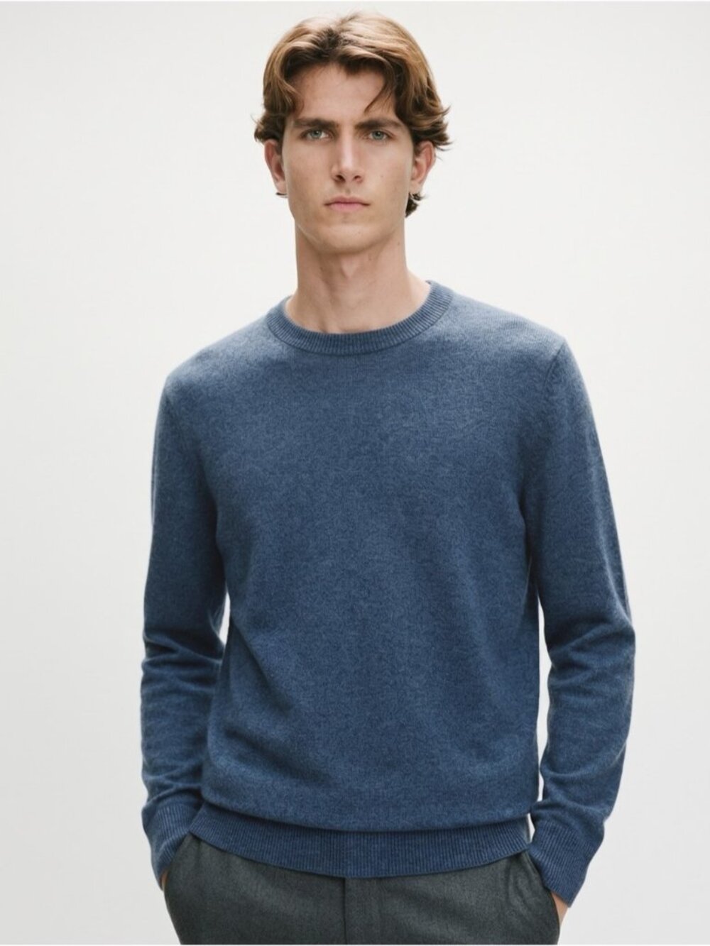 Theory Merino Wool Crewneck Sweater Men’s Size Medium Blue